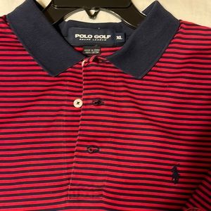 Polo by Ralph Lauren POLO GOLF-CC OF THE ROCKIES. Red/Navy stripe. Cotton,XL $28